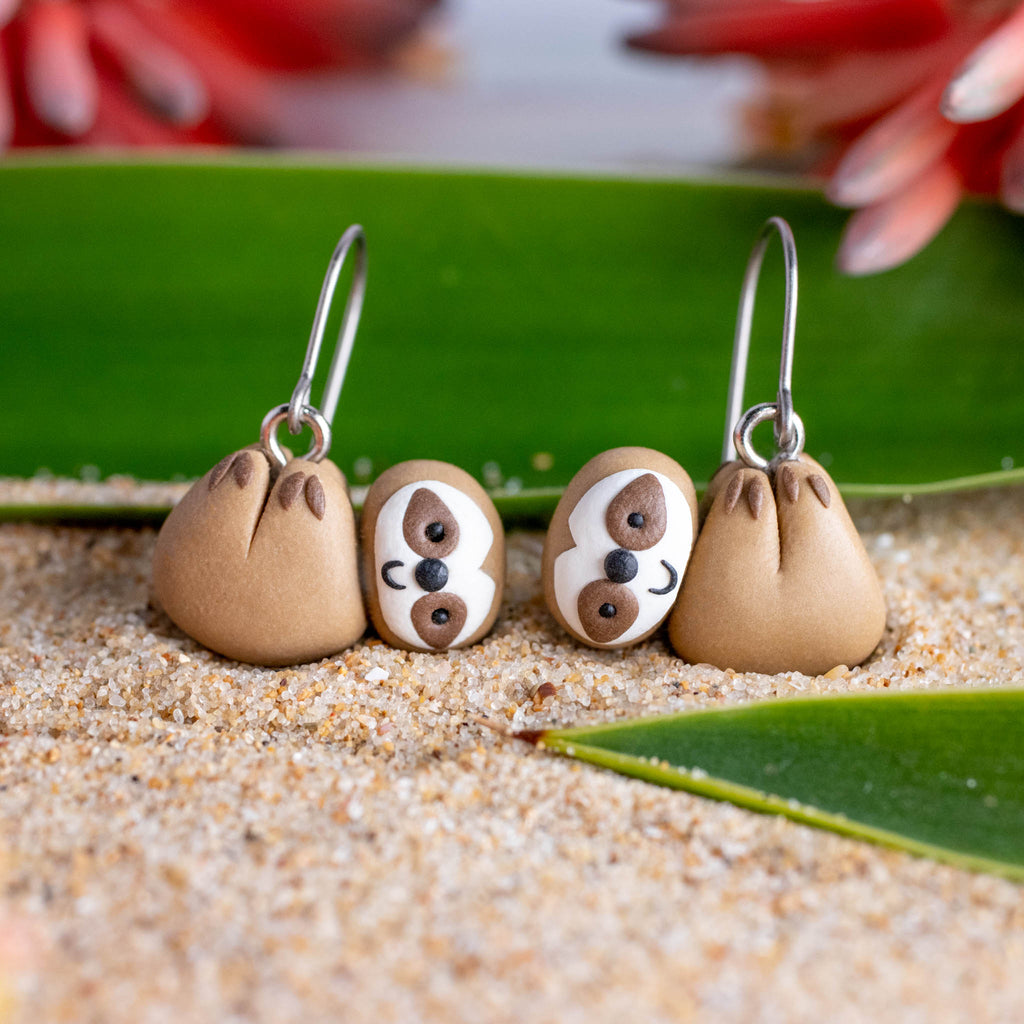 Charming Handcrafted Sloth Dangle Earrings Spread Smiles Everywhere BeedleBee